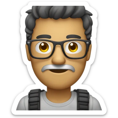 Hombre con barbar y lentes Tecnico de celulares  sticker