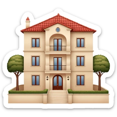 white 3 floor villa sticker