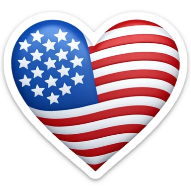 American flag heart sticker