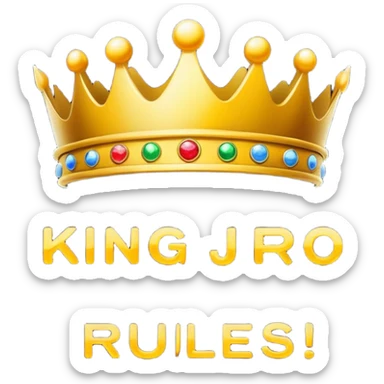 A black background that says Kingjrpro rules sticker