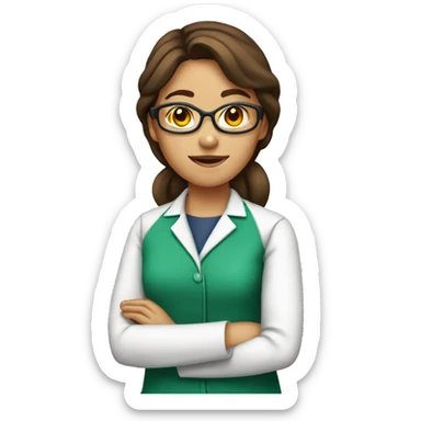 Female Chemist with brown hair sticker