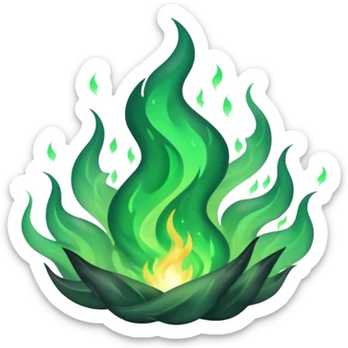 underworld with green flames sticker