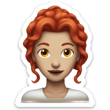 Demon woman with red hair  sticker
