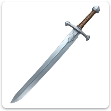 a viking blade, bastard sword, pixel art style, transparent background sticker