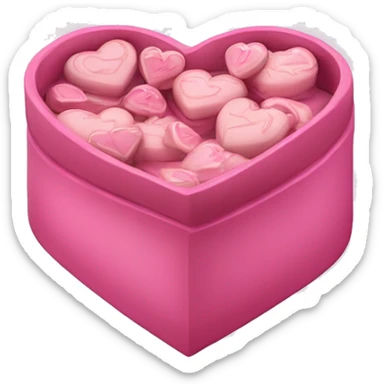Pink aesthetic Pralinés in a heartbox sticker
