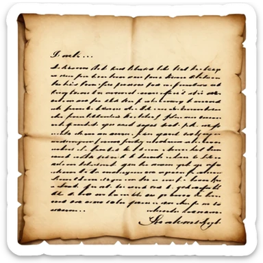 handwritten letter sticker