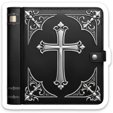gothic bible that is black and silver sticker