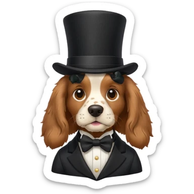 Cocker Spaniel with top hat sticker