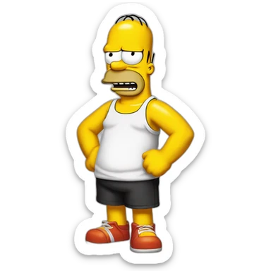 Homer simpson faisant de la boxe sticker