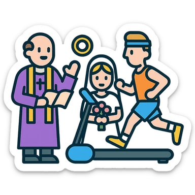 the pastor marry sportsman and thredmill sticker