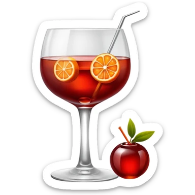 Ein Glas Negroni mit einer Kirsche als Deko sticker