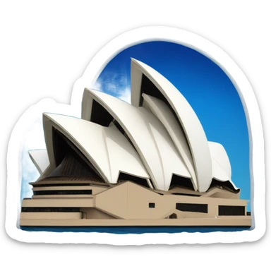 Sydney opera house with blue sticker