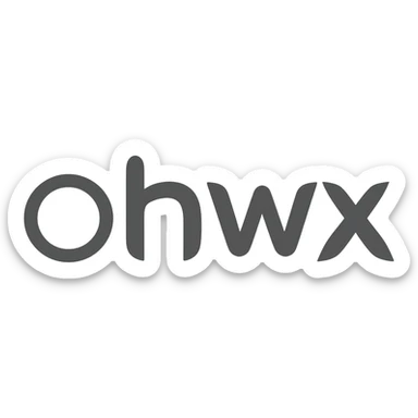 White p logo with grey outline sticker