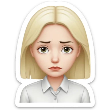 sad women office worker sticker