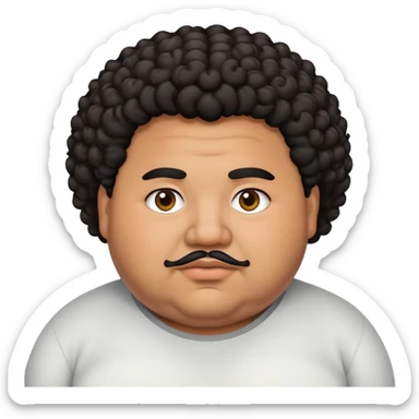 Fat Latino man with short curly hair sticker