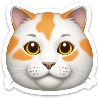 fat cat white, gray and orange sticker