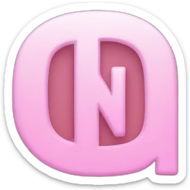 Capital N letter with pink colour sticker