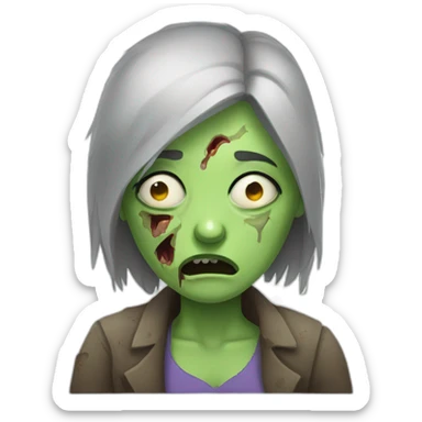 sleepy zombie woman sticker