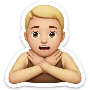 emoji chocking it’s self out with hands around neck sticker