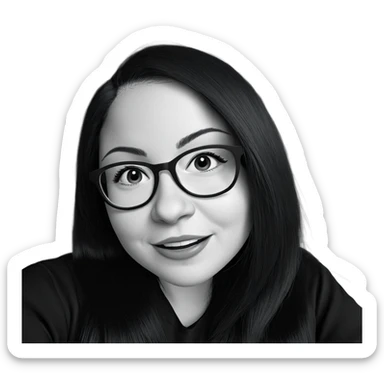 smiling girl in monochrome sticker