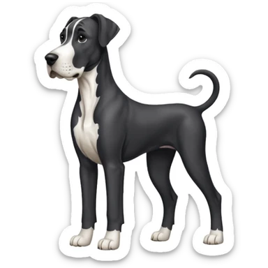 black and white great dane dog sticker