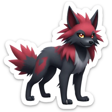 Cool Edgy Zorua-Zoroark-Mightyena full body sticker