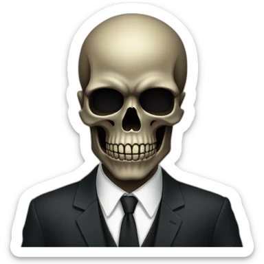 black skull in suit sticker