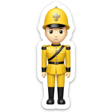yellow plastic toy soldier sticker