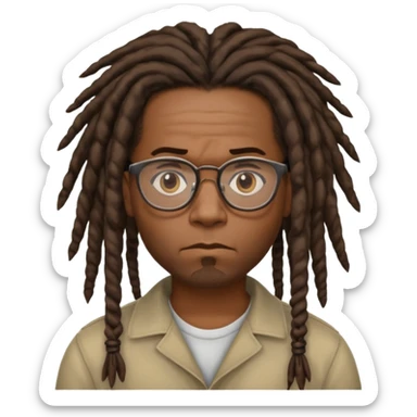 A dread head African American thug head only with glasses  sticker