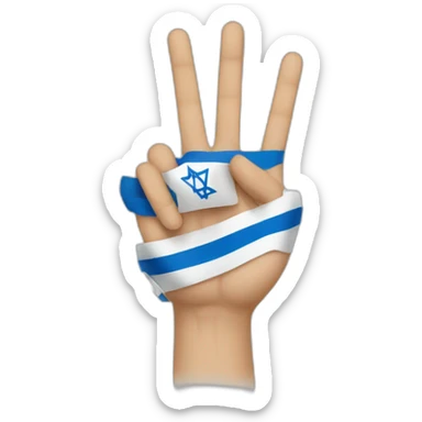 Israel flag and Hand peace sign sticker