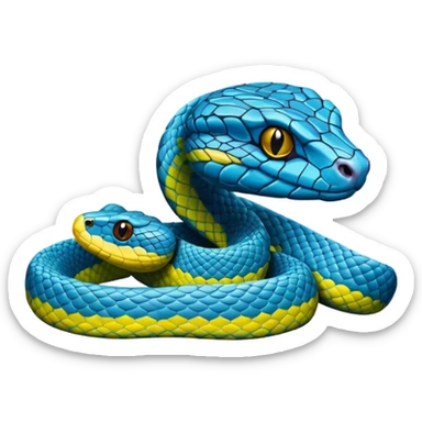Blue cartoon pit viper sticker