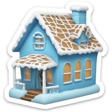 Light blue gingerbread house  sticker