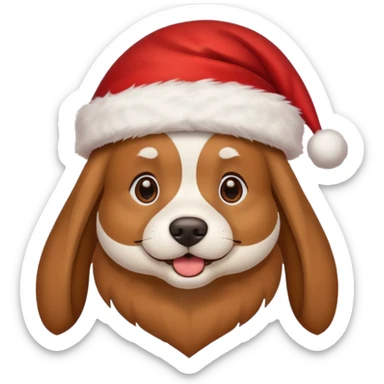 cachorro com gorro de natal sticker