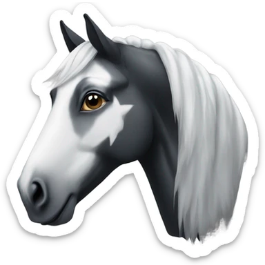 black horse with white star sticker