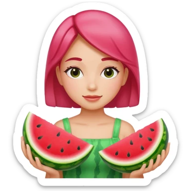 A Girl With an body scrub of watermelon￼ sticker