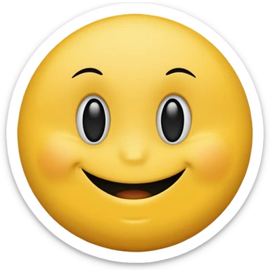 Smiley face (yellow circle) with a bump black on chin that’s cool! sticker