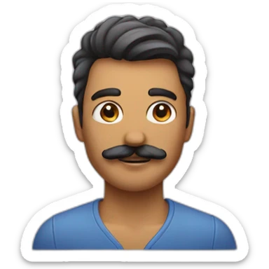 Personne avec une petite moustache coiffé avec les cheveux sur un côté sticker