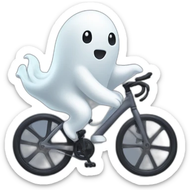 Cute ghost riding spin bike sticker