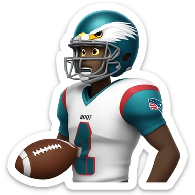 Eagle football player  sticker