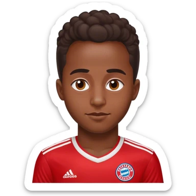 Jamal Musiala wearing Bayern jersey sticker