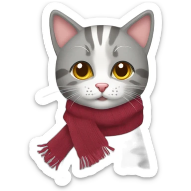 Wirehair cat with a scarfs  sticker