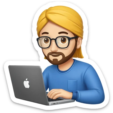 A tech guru in the front of a laptop sticker