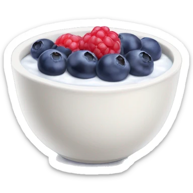 yogurt bowl with bluberries on top sticker