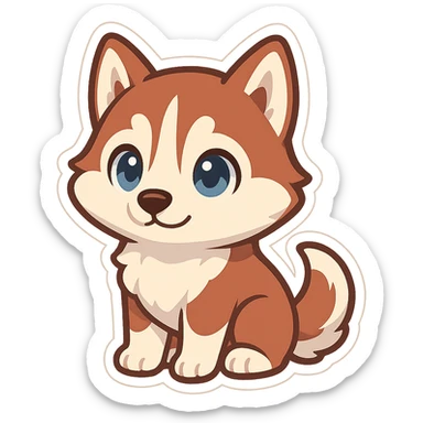 red siberian husky with blue eyes sticker