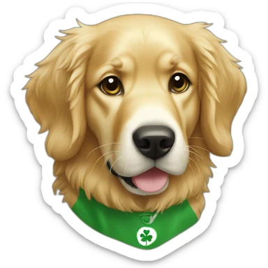 golden retriever dog wearing ireland shirt sticker