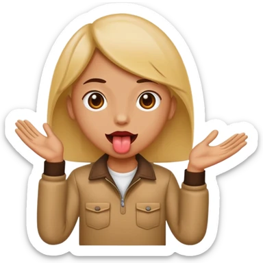 tong out with hands to side  sticker