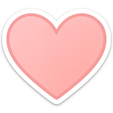 heart with a soft pink glow, clean digital illustration sticker