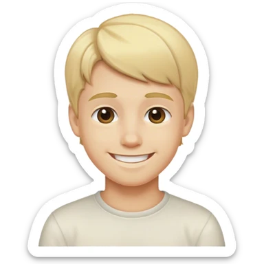blonde boy smiling at viewer sticker