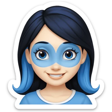 Smurffete with black hair and blue skin emoji sticker
