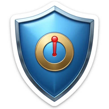 shield with a tick mark in the center all in blue-ish color sticker